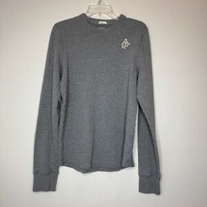 ABERCROMBIE & FITCH Mens Muscle Thermal Crew Neck‎ Top XL Gray Heavyweight